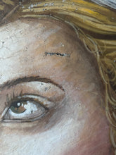 Load image into Gallery viewer, Vintage oil painting on canvas Italian renaissance style portrait female