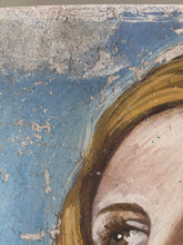 Load image into Gallery viewer, Vintage oil painting on canvas Italian renaissance style portrait female