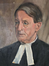 Load image into Gallery viewer, Vintage oil portrait painting clergyman Reverand by Jane Yearman