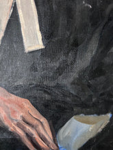 Load image into Gallery viewer, Vintage oil portrait painting clergyman Reverand by Jane Yearman
