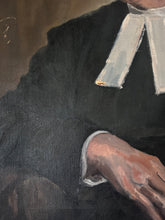 Load image into Gallery viewer, Vintage oil portrait painting clergyman Reverand by Jane Yearman