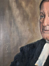 Load image into Gallery viewer, Vintage oil portrait painting clergyman Reverand by Jane Yearman