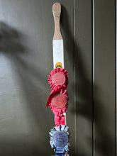 Load image into Gallery viewer, Vintage Pig Whip with Rosettes 1960&#39;s agricultural display show piece