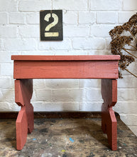 Load image into Gallery viewer, Vintage rustic painted Swedish wooden stool