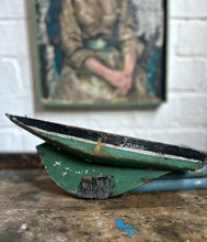 Load image into Gallery viewer, Vintage scratch built model  painted green boat