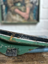 Load image into Gallery viewer, Vintage scratch built model  painted green boat