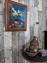 Load image into Gallery viewer, Vintage still life with daffodils in jug oil painting on board
