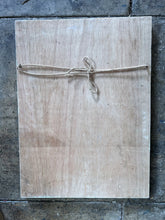 Load image into Gallery viewer, Vintage white painted original stepped wooden mirror with foxed glass