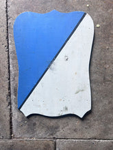 Load image into Gallery viewer, Pair Vintage wooden painted French flag holder shields on string