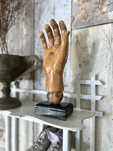 Vintage early 20th Century 1920's plaster hand anatomical study mannequin on plinth