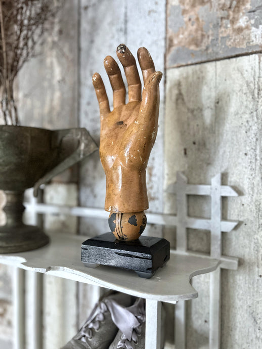 Vintage early 20th Century 1920's plaster hand anatomical study mannequin on plinth
