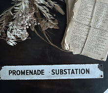 Load image into Gallery viewer, Vintage enamel Promenade typography sign