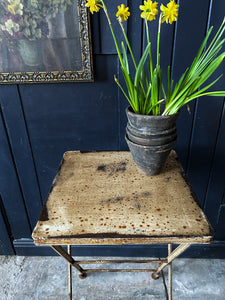 Vintage metal folding bistro garden side table