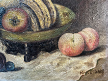 Load image into Gallery viewer, A Vintage Mid 20th century still life oil painting of fruit