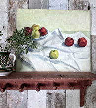 Load image into Gallery viewer, Large Vintage still life oil painting kitchen scene fruit