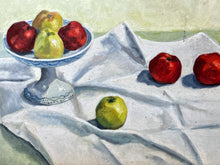 Load image into Gallery viewer, Large Vintage still life oil painting kitchen scene fruit