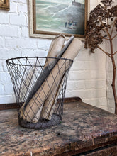 Load image into Gallery viewer, Vintage wirework waste paper basket