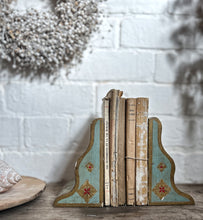 Load image into Gallery viewer, Vintage wooden painted Florentine gilded decorative bookends