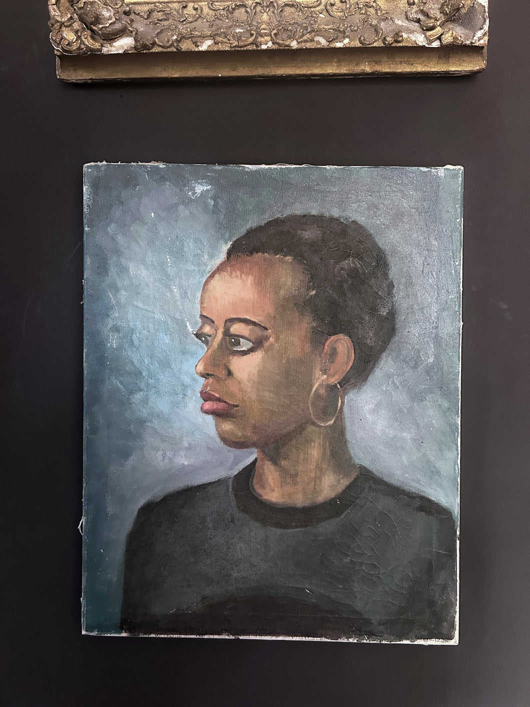 W G Reid oil painting on canvas 1973 lady with hoops