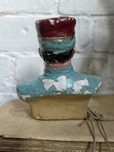 Load image into Gallery viewer, Antique WW1 French military soldier chalk bust overpainted figure