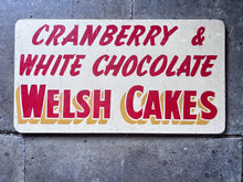 Load image into Gallery viewer, Vintage Welsh cakes bakery advertising sign hand painted on wood