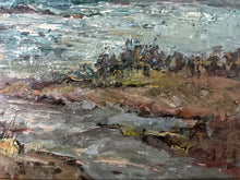 Load image into Gallery viewer, Cornish School Mid century abstract landscape oil painting on board Lelant Saltings Yram Allets (Mary Stella)