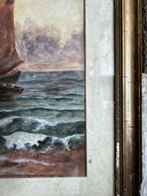 Load image into Gallery viewer, A large Antique Marine Maritime nautical boat water colour painting in original frame
