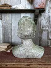 Load image into Gallery viewer, Antique Early 20th Century composit stone sculpture bust lady woman garden decor