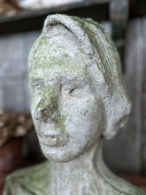 Load image into Gallery viewer, composit stone sculpture bust lady woman garden decor