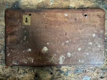 Load image into Gallery viewer, Early 20th Century Brass inlaid hardwood Antiques shop sign