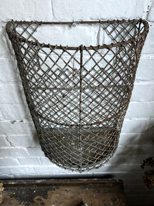Vintage wire storage basket bin
