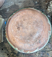 Load image into Gallery viewer, An antique 19th century, Whieldon type dish, bowl with historic staple repairs green lead glaze