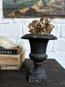 miniature small neo classical cast iron urn black