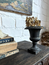 Load image into Gallery viewer, miniature small neo classical cast iron urn black