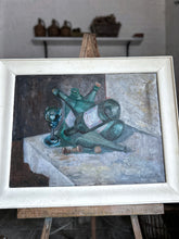 Load image into Gallery viewer, A vintage mid 20th Century Still life oil painting on stretched canvas in original frame