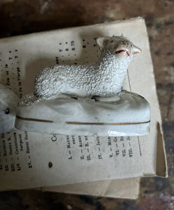 Pair of antique mid 19th Century Staffordshire pottery sheep