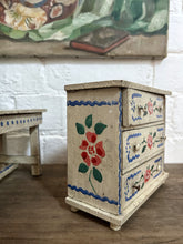 Load image into Gallery viewer, Antique French folk art hand painted scratch built dolls house furniture set