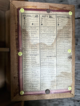 Load image into Gallery viewer, Small French antique wall hung wooden cabinet with shelves foxed glass door mirror