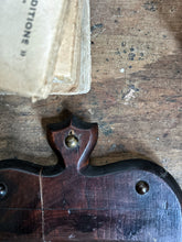 Load image into Gallery viewer, Small Georgian dark wood wall mirror with bevelled glass