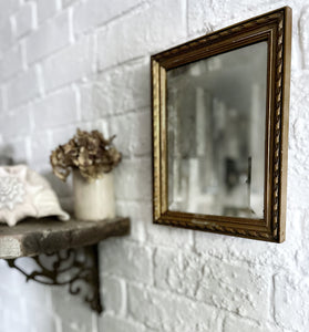 Small vintage gilt gold wall mirror