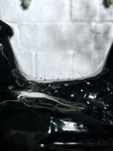 Load image into Gallery viewer, Antique Victorian staffordshire pottery Jackfield black hen tureen on white nest