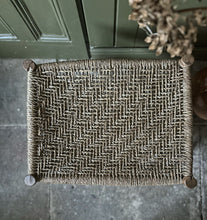 Load image into Gallery viewer, vintage Coppiced wood &amp; woven string 2 tier bench seat