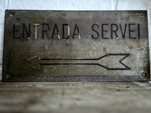 Load image into Gallery viewer,  vintage Spanish service entry brass hotel bar sign