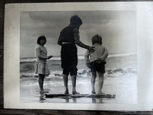 Load image into Gallery viewer, Vintage black &amp; white large format photograph coastal beach scene surf