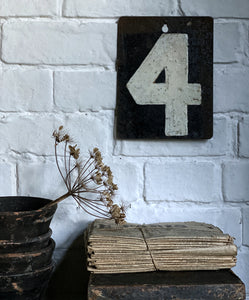 Vintage Metal Reclaimed Cricket Number Double Sided
