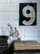 Load image into Gallery viewer, Vintage Reclaimed Metal Cricket Score Number Double Sided