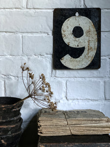 Vintage Reclaimed Metal Cricket Score Number Double Sided