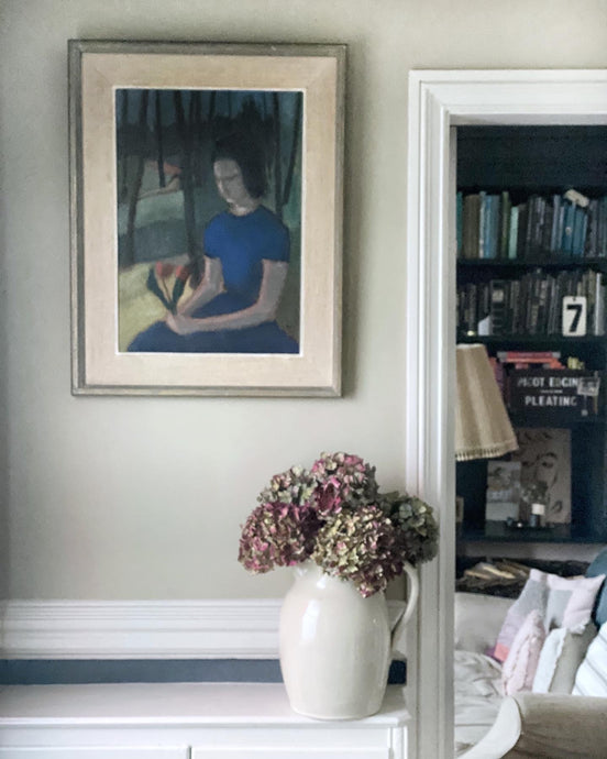 A Vintage Swedish Mid 20th Century Abstract Portrait painting