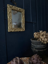 Load image into Gallery viewer, A small gold gilded decorative antique wall mirror