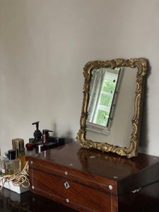 Small Decorative antique gilt gold gesso plaster mirror